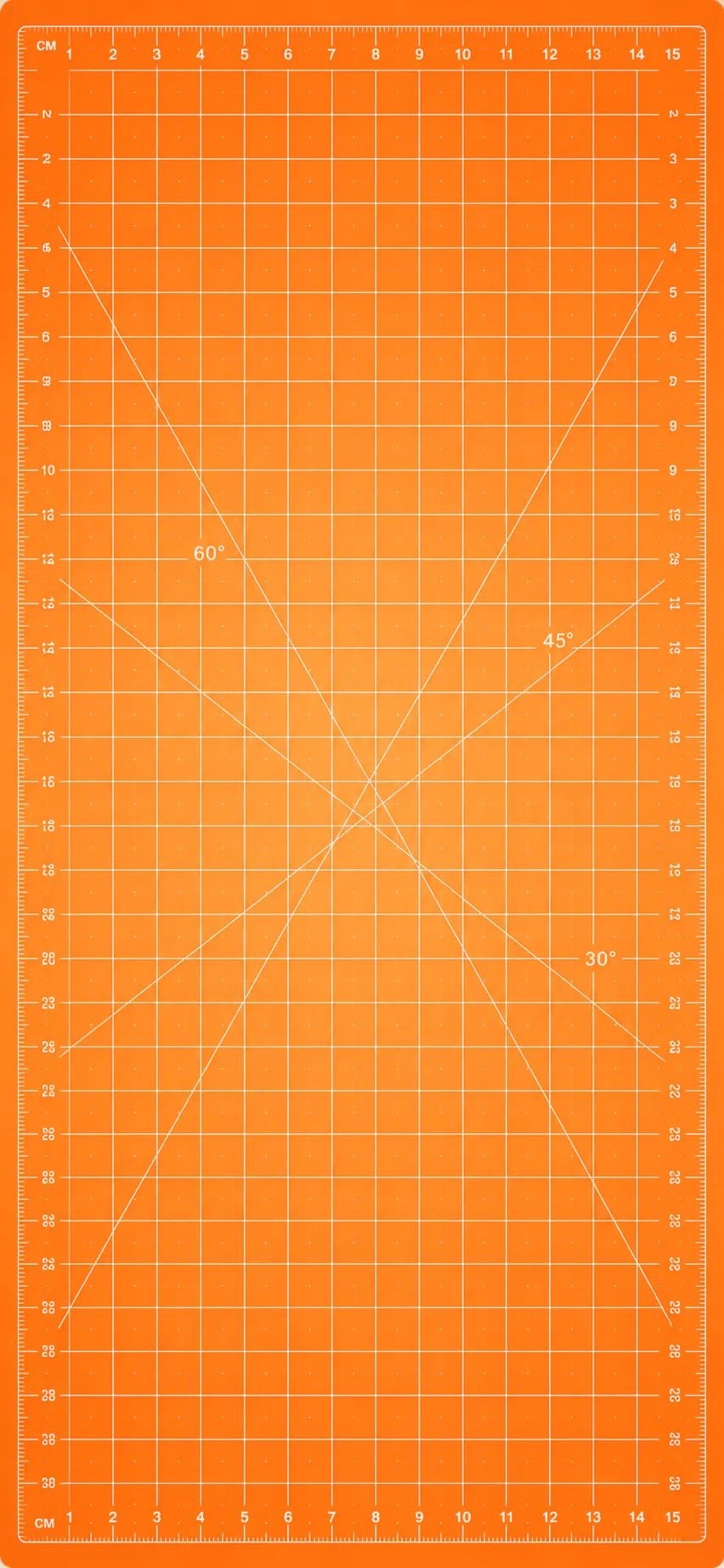 high saturation orange drafting mat with white grid and diagonal lines