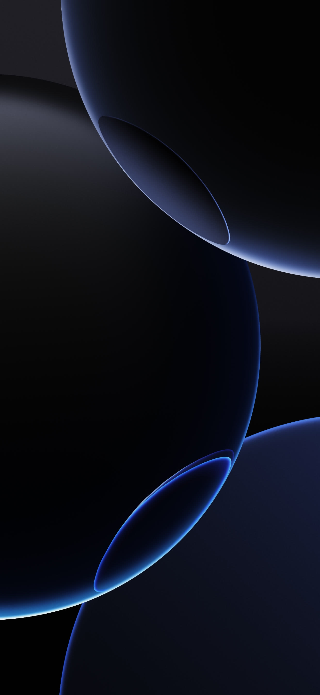 An abstract composition of dark spheres creates a futuristic feel
