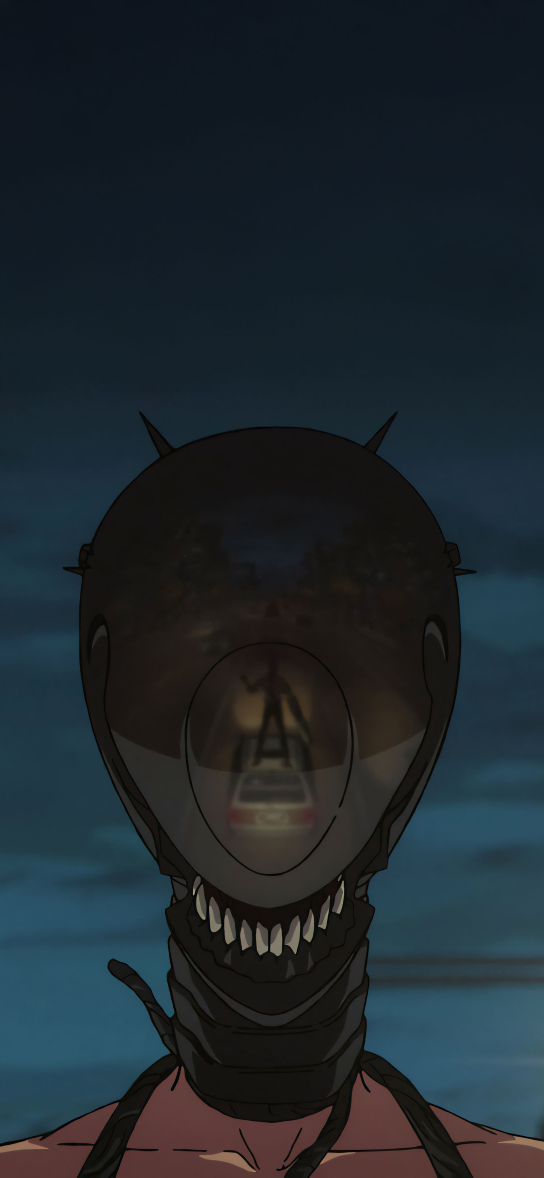 Illustration de portrait de personnage surnaturel avec des éléments biomécaniques