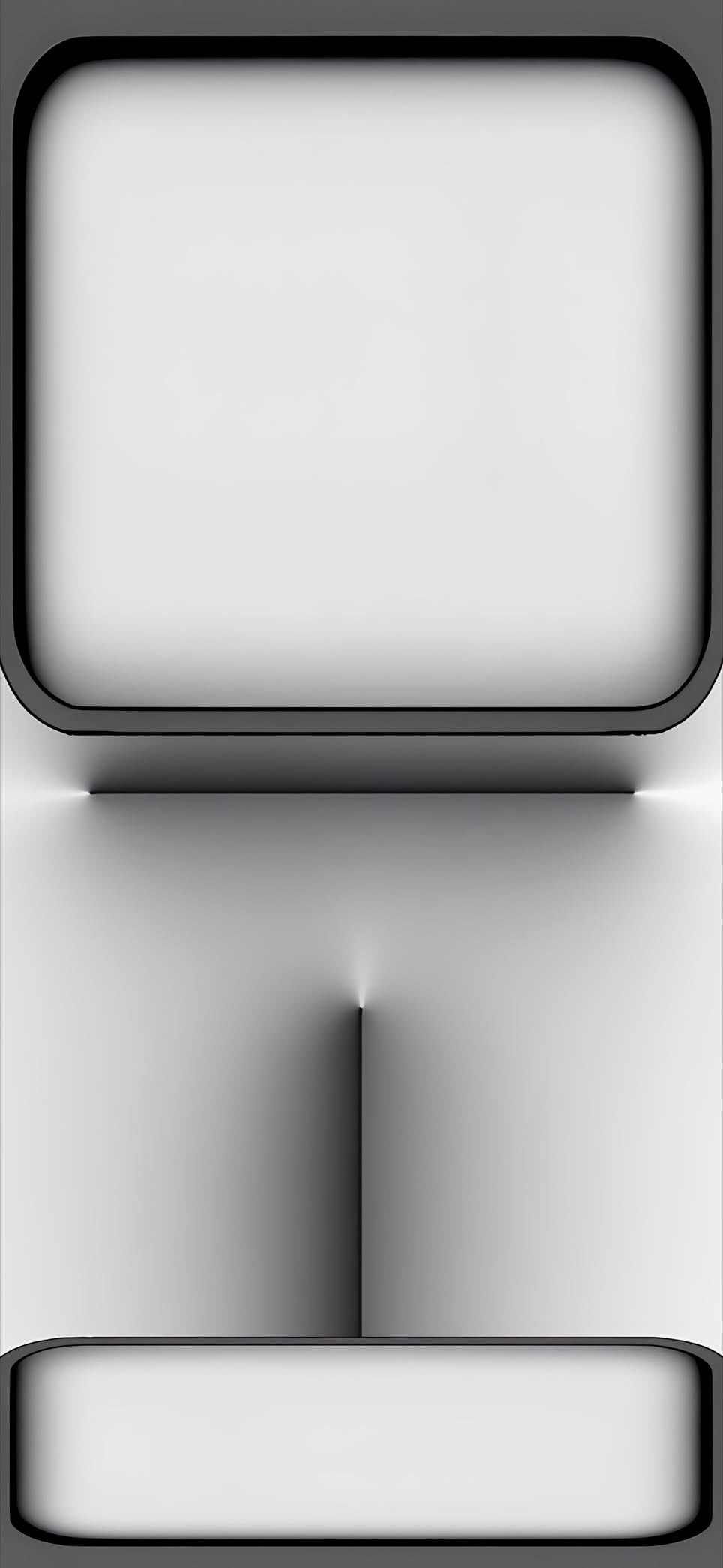 This is a minimalist abstract piece featuring smooth rounded rectangles