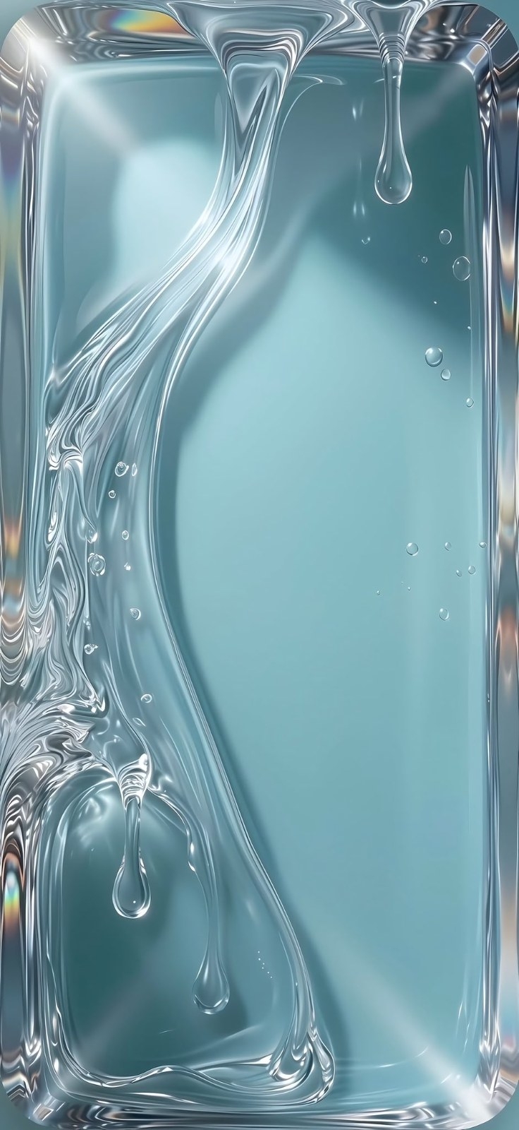 Abstract liquid glass exhibiting a transparent and cool futuristic 3D rendering style
