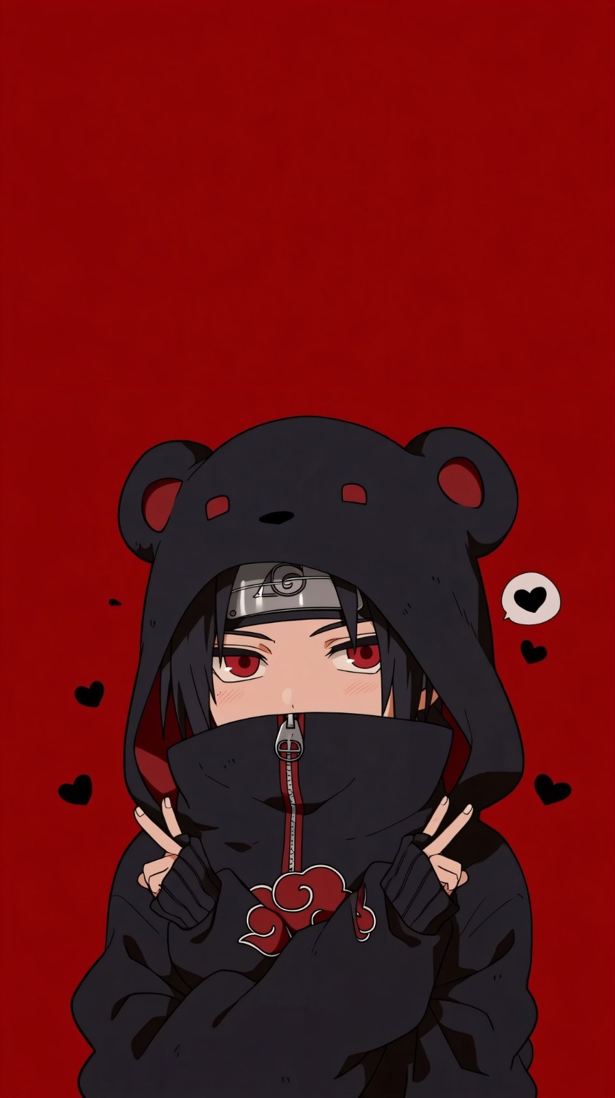 An anime male character wearing a black hooded jacket