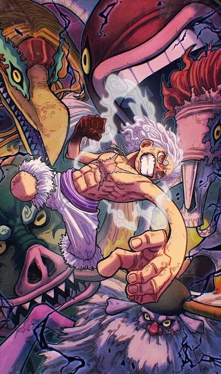 A white-haired man is engulfed in mist during an intense battle