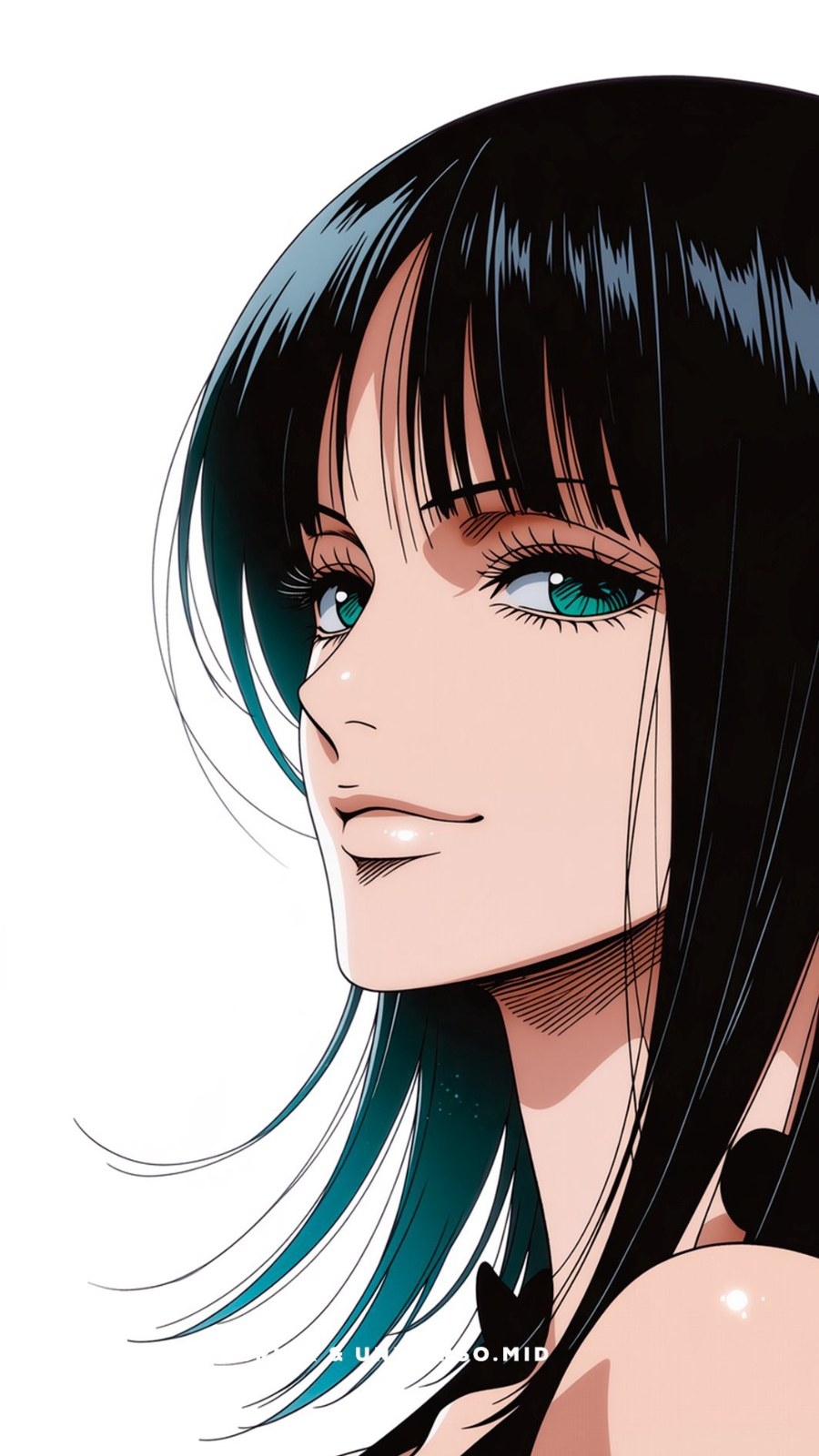 Gros plan de profil féminin style anime rétro