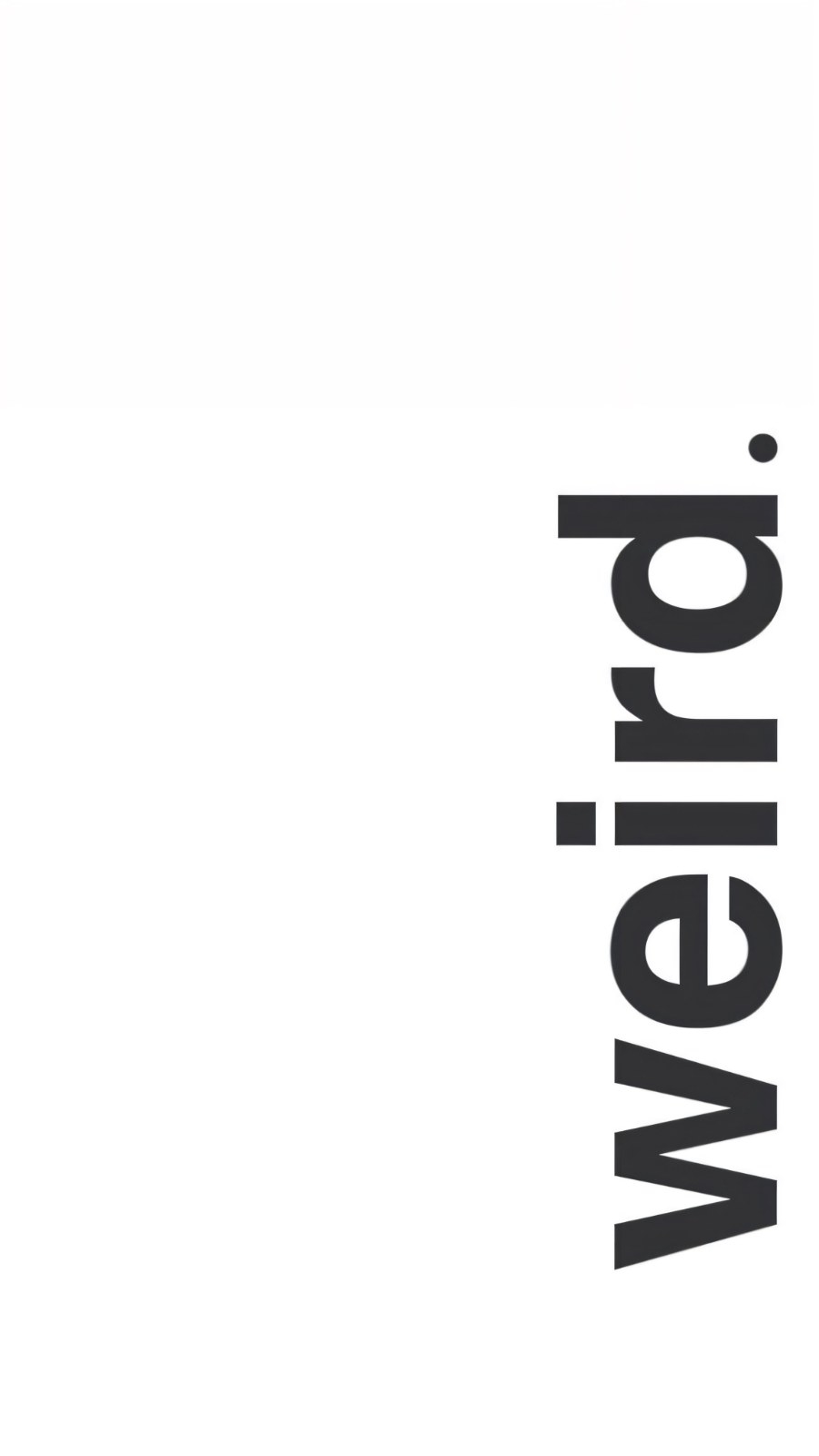 Minimalistischer weißer Hintergrund mit vertikalem schwarzem weird. rechts