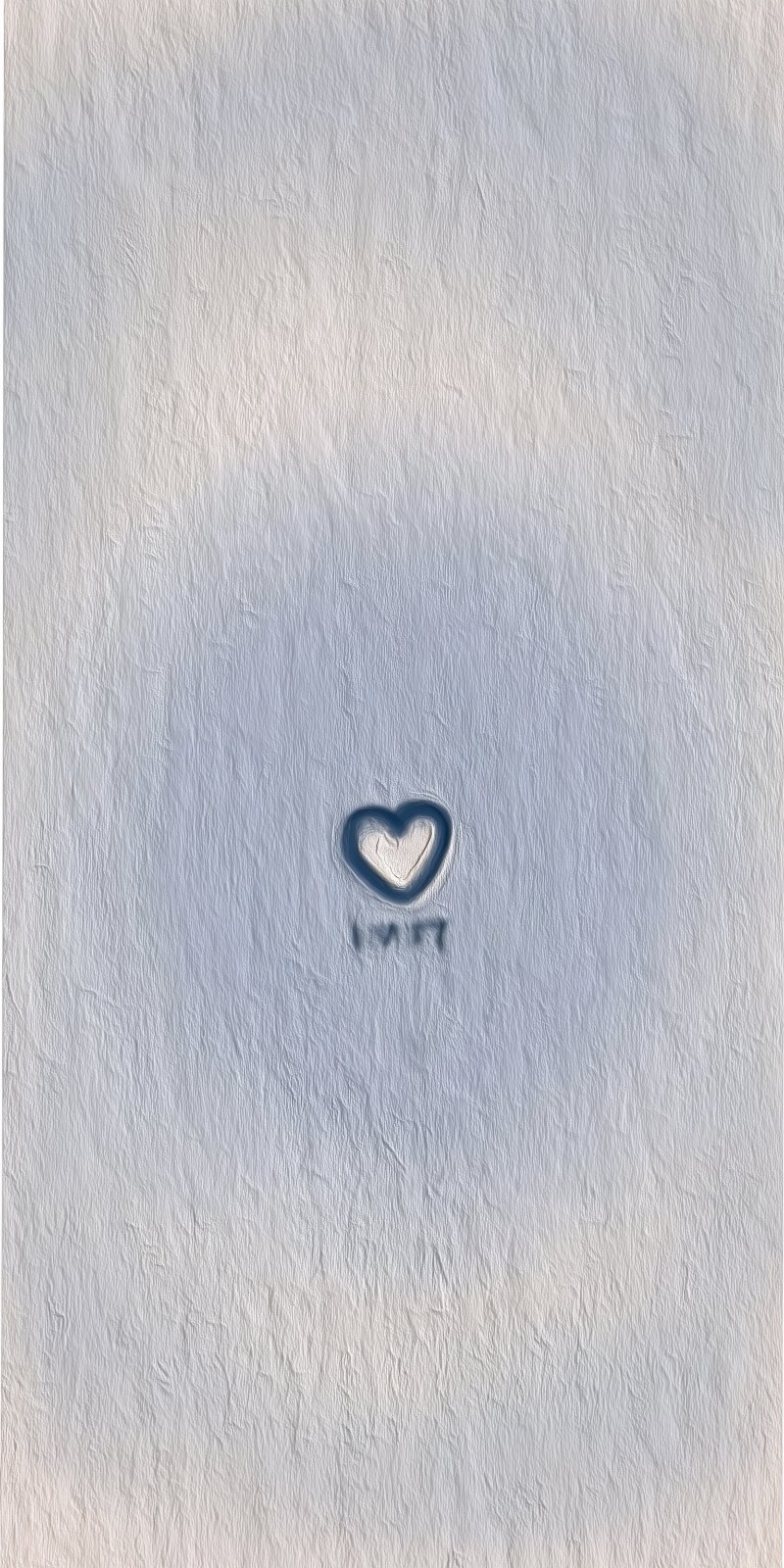 Dark recessed heart motif centered on light gray handmade paper texture