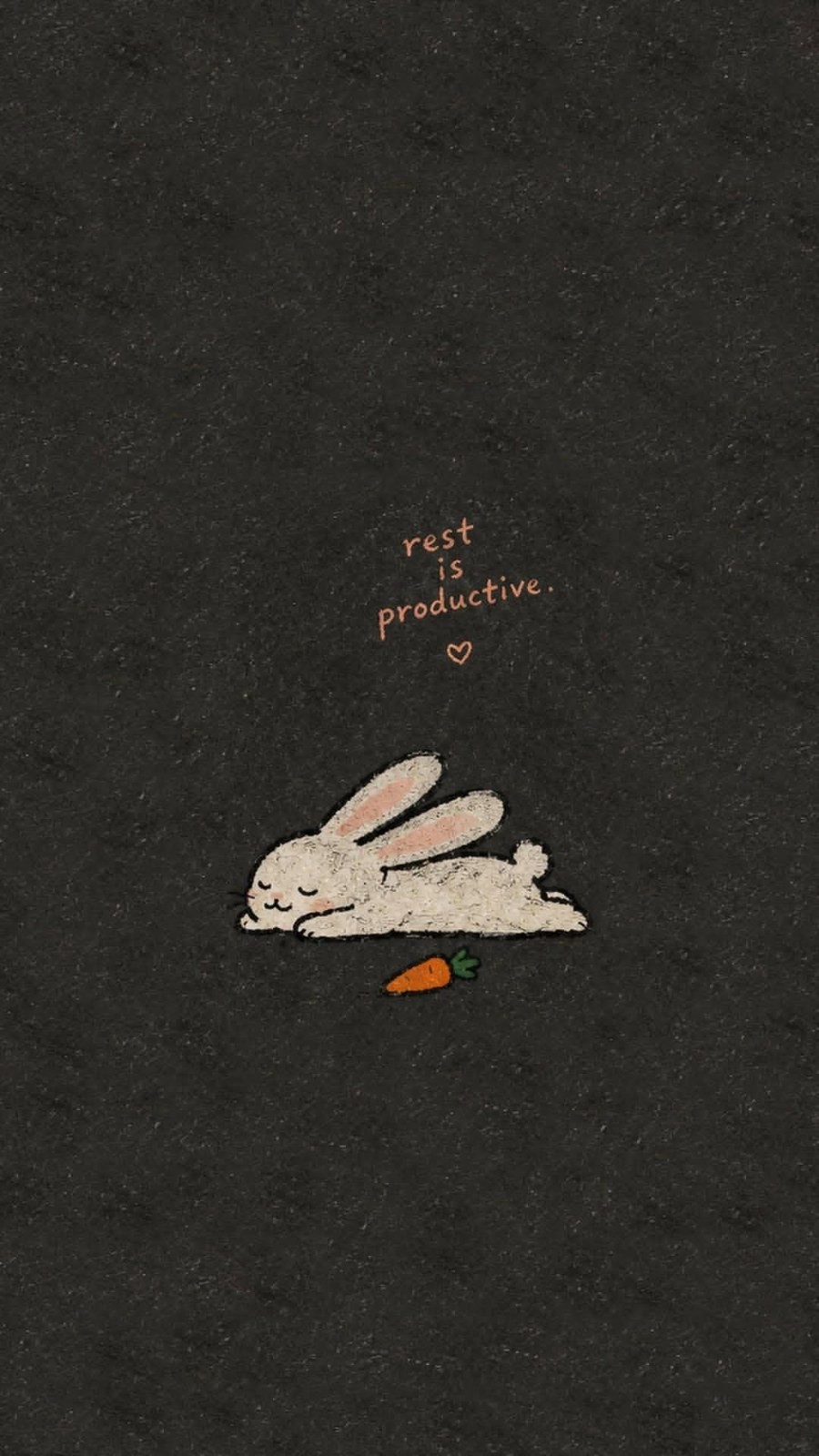White cartoon rabbit sleeping beside a carrot in a cozy illustration