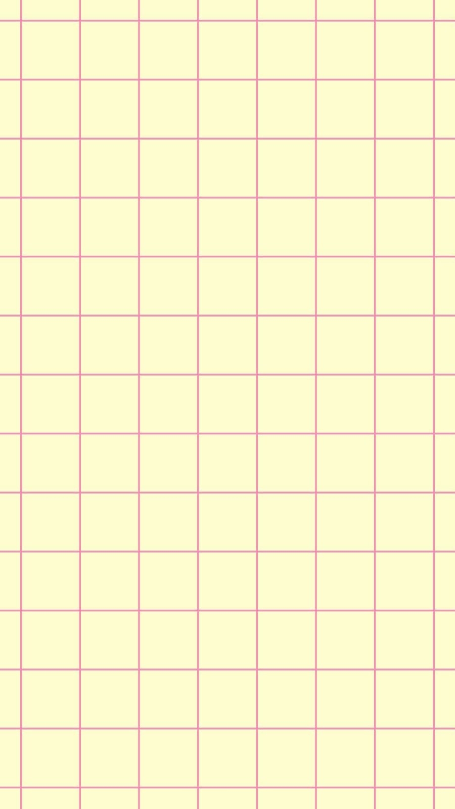 Pale yellow background with pink grid line flat texture